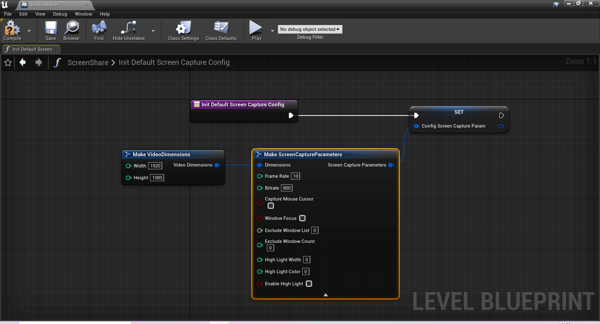 Save Screen Share Config
